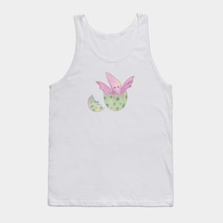 Cute baby pterodactyl dinosaur hatching from an egg Tank Top